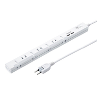 サンワサプライ スリムタップUSB充電機能付き(8個口・3m) TAP-SLIM8U-3