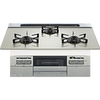 ノーリツ 【都市ガス用】ビルトインガスコンロ(幅75cm) ファミ ガラストップ/ムーンシルバー、フェイス/メタリックシルバー､ゴトク/ブラック NWV7P2V 12A13A