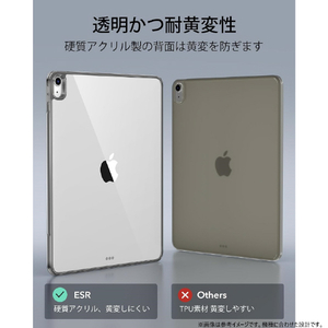 ESR iPad Air 13インチ M2(2024)用ケース Classic Hybrid Clear Black ESR563-イメージ6