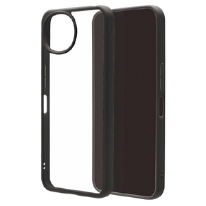 ラスタバナナ AQUOS wish6用 ハイブリッドケース TPU×PC ブラック＊クリア 9550AW6HPBK-イメージ1