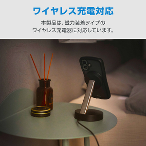 エレコム iPhone 16 Grippy ハイブリッドケース フレームカラー 極限 MAGKEEP スタンド ブラック PM-A24AGRSTKMBK-イメージ7