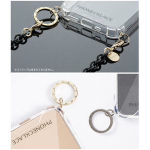 PHONECKLACE iPhone 12/12Pro用ストラップ取り付け用リング付きクリアケース シルバーチャーム PC20438I12P-イメージ7