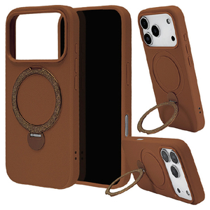 ラスタバナナ iPhone17 Pro用ZEROSAFE PU 回転スタンド 磁力充電対応 ブラウン 9014IP5BZSBR-イメージ1