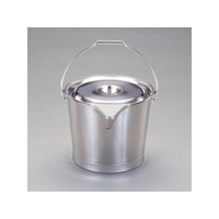 エスコ 口付バケツ・ふた付き ステンレス製 20L FCZ7693-EA508S-28