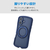 エレコム iPhone 16 Grippy ハイブリッドケース フレームカラー 極限 MAGKEEP スタンド ネイビー PM-A24AGRSTKMNV-イメージ3