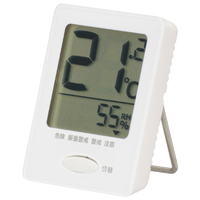 オーム電機 温度が見やすい温湿度計 健康サポート機能付き ホワイト HB-T03B-W