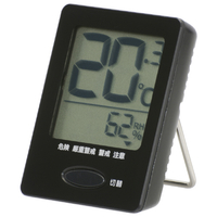 オーム電機 温度が見やすい温湿度計 健康サポート機能付き ブラック HBT03BK