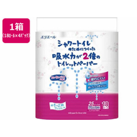 大王製紙 シャワートイレ 吸水力が2倍 ダブル 25m フラワープリント 18ロール×4パック FCF594U