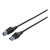 BUFFALO どっちもコネクター搭載USB2．0ケーブル(A to B・2．5m) ブラック BSUABDU225BK-イメージ1
