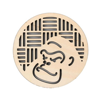 アーテック 木製コースター φ100mm ゴリラ FCE819R-118795