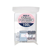 ジャパックス 書き込めるチャック付ポリ袋 透明 厚み0.04mm 100枚 FCG642V-WGG4