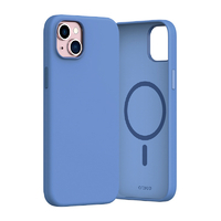 araree iPhone 15 Plus用MagSafe対応シリコンケース Typo Skin M スカイブルー AR25441I15PL