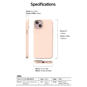 araree iPhone 15 Plus用MagSafe対応シリコンケース Typo Skin M スカイブルー AR25441I15PL-イメージ10