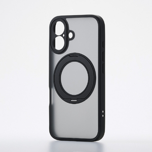 エレコム iPhone 16 ハイブリッドケース 極限 MAGKEEP スタンド ブラック PM-A24AMGSTKMBK-イメージ1