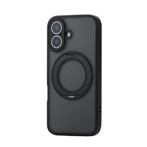 エレコム iPhone 16 ハイブリッドケース 極限 MAGKEEP スタンド ブラック PM-A24AMGSTKMBK-イメージ2