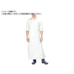 カジメイク 1900 ターポリン胸付前掛 白 M 1900-1-M FC707UM-1522467-イメージ1
