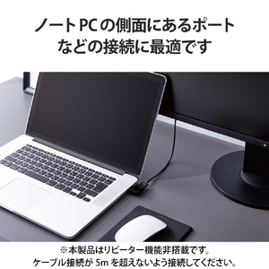 エレコム HDMI L字型アダプター(タイプA-タイプA)スリム 右向き ブラック AD-HDAABS03BK-イメージ4