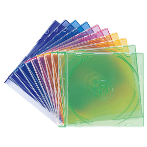 サンワサプライ Blu-ray・DVD・CDケース(スリムタイプ・10枚セット・5色ミックス) ミックス FCD-PU10MXN-イメージ1