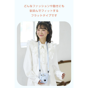 エレコム instax(チェキ)miniシリーズ用 ネックストラップ/カラータイプ ブルー IC-STSDM12BU-イメージ6