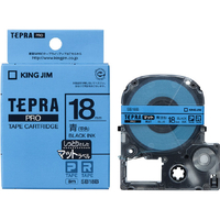 キングジム テプラ PROテープカートリッジ マットラベル 18mm幅 青(空色)/黒文字 SB18B