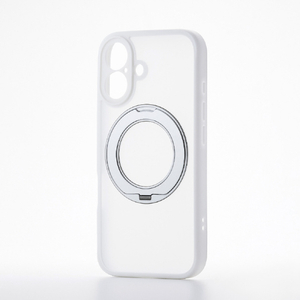 エレコム iPhone 16 ハイブリッドケース 極限 MAGKEEP スタンド ホワイト PM-A24AMGSTKMWH-イメージ1