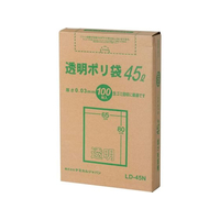 ケミカルジャパン 透明ポリ袋 45L BOX 100枚 FC352RK-LD-45N