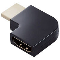エレコム HDMI L字型アダプター(タイプA-タイプA)スリム 左向き ブラック AD-HDAABS04BK