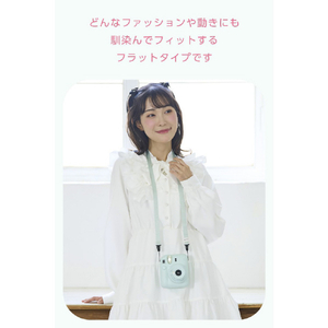 エレコム instax(チェキ)miniシリーズ用 ネックストラップ/カラータイプ グリーン IC-STSDM12GN-イメージ6