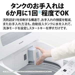 SHARP 8kgインバーター全自動洗濯機洗剤自動投入 ホワイト系 ES-SV8L-W-イメージ8