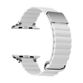 GAACAL Apple Watch Series 1-8/SE1-2/ULTRA(42/44/45/49mm)用マグネット式PUレザーバンド ホワイト×シルバー W00186WB