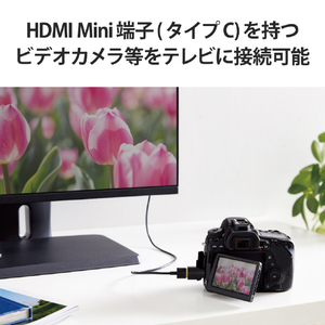 エレコム HDMI変換アダプター(タイプA-タイプC)スリム ブラック AD-HDACS3BK-イメージ4