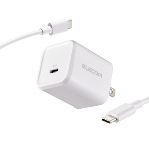 エレコム USB Power Delivery 45W AC充電器(C-Cケーブル付属/1．5m) ホワイト MPA-AC12345WH-イメージ1