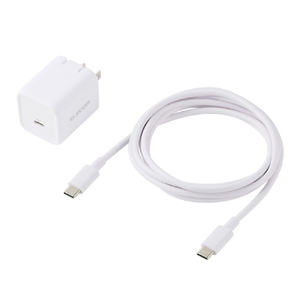 エレコム USB Power Delivery 45W AC充電器(C-Cケーブル付属/1．5m) ホワイト MPA-AC12345WH-イメージ2