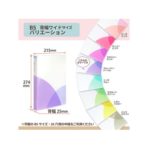 プラス PASTYルーズリーフバインダー B5-S ワイド ブルーベリーパープル FCC1712-98-813/FC-810PR-イメージ5