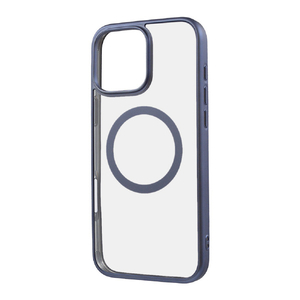 レイアウト iPhone 16 Pro Max用Like standard MagSafe対応 マグネットアクセサリー対応 衝撃吸収 バンパー マット メタリック ハイブリッドケース ライトブルー RT-P49MG3/LAM-イメージ1