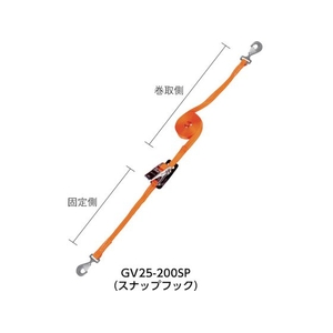 トラスコ中山 TRUSCO ベルト荷締機 50mm幅 800kg スナップフック 0.851-スナップフックタイプ FC771HP-7681445-イメージ3