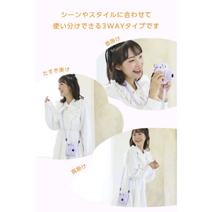 エレコム instax(チェキ)miniシリーズ用 ネックストラップ/カラータイプ パープル IC-STSDM12PU-イメージ4
