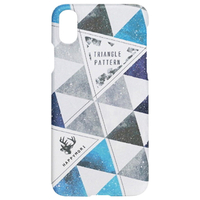 Happymori iPhone XS/X用ケース Triangle Pattern Bar ブルー HM14444I58