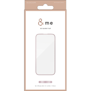 エレコム iPhone 16用ガラスフィルム &me フレーム付き 高透明 ピンクゴールド PM-A24AFLGFPNM エレコム iPhone 16用ガラスフィルム &me フレーム付き 高透明 ピンクゴールド PM-A24AFLGFPNM