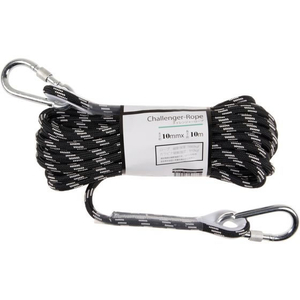 紺屋商事 チャレンジャーロープ 10mmx10m カラビナ付 黒／白 FCU5214-イメージ1