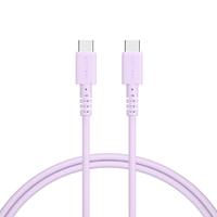 MOTTERU しなやかで絡まない USB-C to USB-Cシリコンケーブル(100cm) ペールアイリス MOT-SLCC100-PU