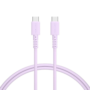 MOTTERU しなやかで絡まない USB-C to USB-Cシリコンケーブル(100cm) ペールアイリス MOT-SLCC100-PU-イメージ1