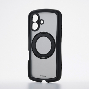 エレコム iPhone 17 Grippy ハイブリッドケース フレームカラー 極限 MAGKEEP スタンド ブラック PM-A25AGRSTKMBK-イメージ1