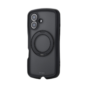 エレコム iPhone 17 Grippy ハイブリッドケース フレームカラー 極限 MAGKEEP スタンド ブラック PM-A25AGRSTKMBK-イメージ2