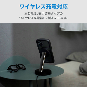 エレコム iPhone 17 Grippy ハイブリッドケース フレームカラー 極限 MAGKEEP スタンド ブラック PM-A25AGRSTKMBK-イメージ7
