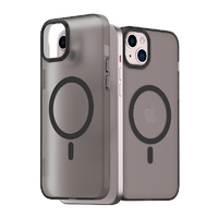 araree iPhone 15 Plus用MagSafe対応ケース AERO FRAME クリアブラック AR25445I15PL