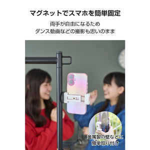 エレコム マグネット式スマホスタンド“モバピタselfie” ホワイト P-DSCMPMWWH-イメージ3