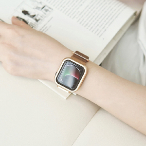 GAACAL Apple Watch Series 1-8/SE1-2/ULTRA(42/44/45/49mm)用マグネット式PUレザーバンド ブラウン W00186BRB-イメージ2