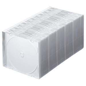 サンワサプライ Blu-ray・DVD・CDケース(スリムタイプ・50枚セット) ホワイト FCD-PU50MWN2-イメージ1