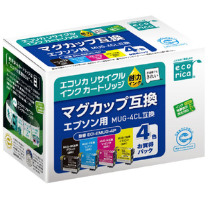 エコリカ リサイクルインクカートリッジ(4色パック) ECI-EMUG-4P エコリカ リサイクルインクカートリッジ(4色パック) ECI-EMUG-4P